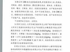 山西省市场监督管理局2019年第28期食品安全监督抽检信息公告