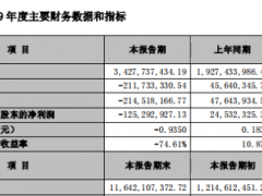 佳沃股份2019年业绩亏损1.25亿元 较上年同期由盈转亏