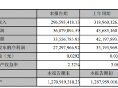 佳隆股份2019年净利2730万下滑22% 销售情况低于预期