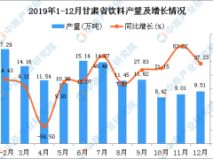 2019年甘肃省饮料产量及增长情况分析
