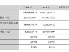中水渔业2019年净利2247.72万下滑60.73% 捕捞收入同比下滑
