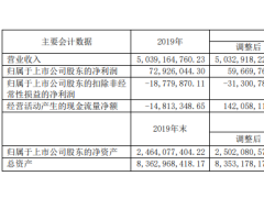 维维股份2019年净利7292.6万增长22.22%