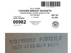 美国一公司召回近6万磅鸡胸肉产品 或遭受异物污染
