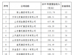 烟台市11家企业上榜2019年度山东省工业百强